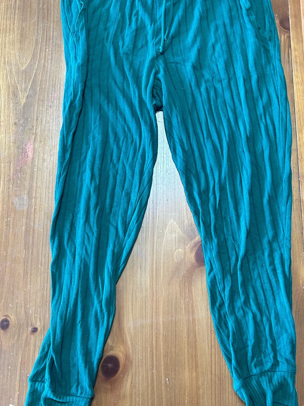 stars above Teal Ribbed Lounge Pants